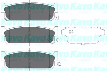 Комплект тормозных колодок KBP-6572 KAVO PARTS