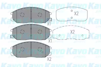 Комплект тормозных колодок KBP-7509 KAVO PARTS