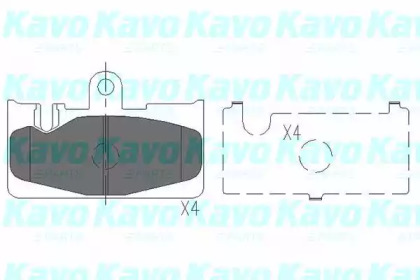 Комплект тормозных колодок KBP-9073 KAVO PARTS