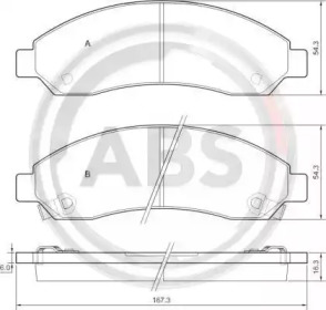 Комплект тормозных колодок 37654 A.B.S.