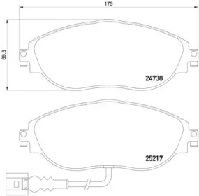 Комплект тормозных колодок P85131 A.B.S.