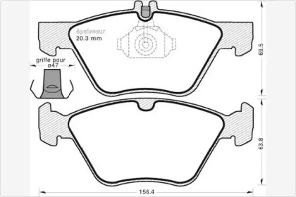 Комплект тормозных колодок 389 MGA