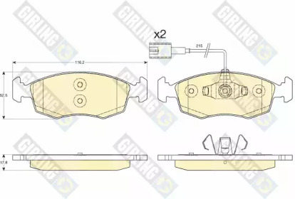 Комплект тормозных колодок 6119002 GIRLING