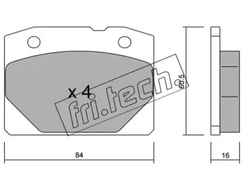 Комплект тормозных колодок 008.0 fri.tech.