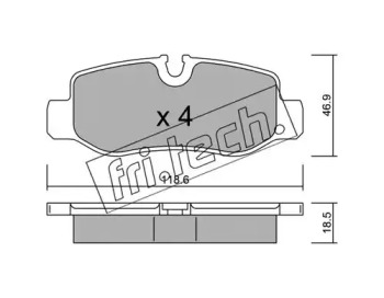 Комплект тормозных колодок 1047.0 fri.tech.