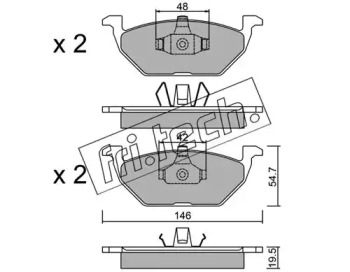 Комплект тормозных колодок 220.1 fri.tech.