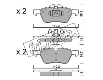 Комплект тормозных колодок 571.0 fri.tech.