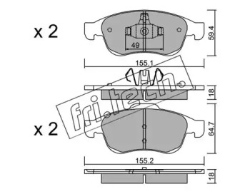 Комплект тормозных колодок 833.0 fri.tech.