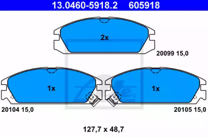 Комплект тормозных колодок 13.0460-5918.2 ATE