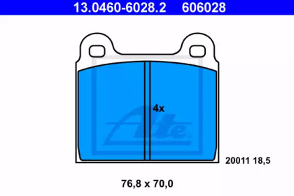 Комплект тормозных колодок 13.0460-6028.2 ATE
