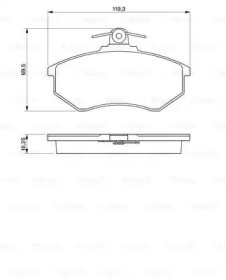 Комплект тормозных колодок 0 986 466 698 BOSCH