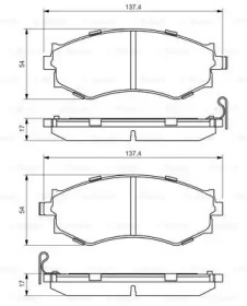 Комплект тормозных колодок 0 986 494 571 BOSCH