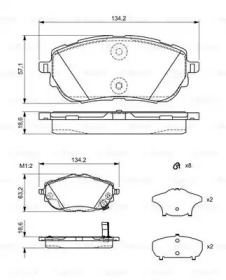 Комплект тормозных колодок 0 986 494 676 BOSCH