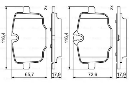 Комплект тормозных колодок 0 986 494 759 BOSCH