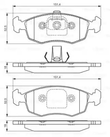 Комплект тормозных колодок 0 986 495 016 BOSCH