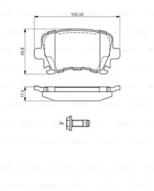 Комплект тормозных колодок 0 986 495 054 BOSCH