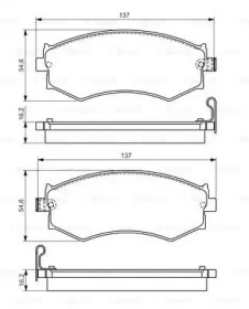 Комплект тормозных колодок 0 986 495 076 BOSCH