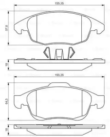 Комплект тормозных колодок 0 986 495 258 BOSCH