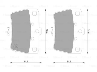 Комплект тормозных колодок 0 986 505 076 BOSCH