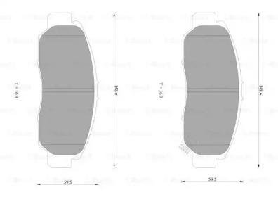 Комплект тормозных колодок 0 986 AB1 385 BOSCH