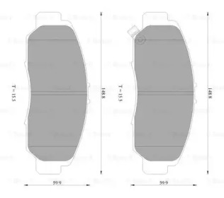 Комплект тормозных колодок 0 986 AB2 387 BOSCH