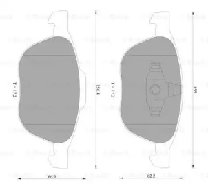 Комплект тормозных колодок 0 986 AB2 395 BOSCH