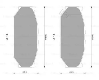 Комплект тормозных колодок 0 986 AB2 402 BOSCH