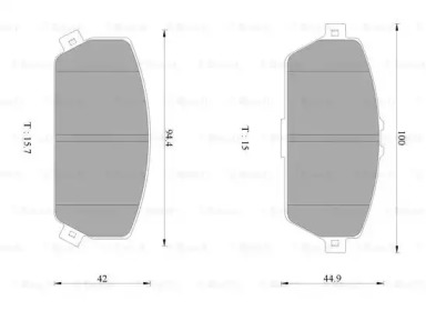 Комплект тормозных колодок 0 986 AB2 466 BOSCH