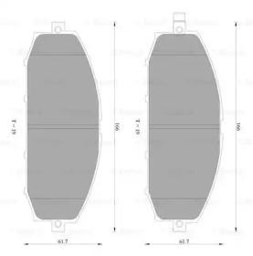 Комплект тормозных колодок 0 986 AB2 551 BOSCH