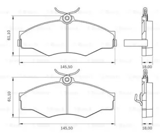 Комплект тормозных колодок 0 986 BB0 069 BOSCH