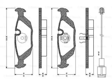 Комплект тормозных колодок 0 986 TB2 082 BOSCH