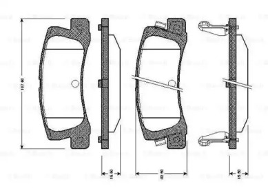 Комплект тормозных колодок 0 986 TB2 109 BOSCH