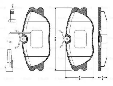 Комплект тормозных колодок 0 986 TB2 167 BOSCH