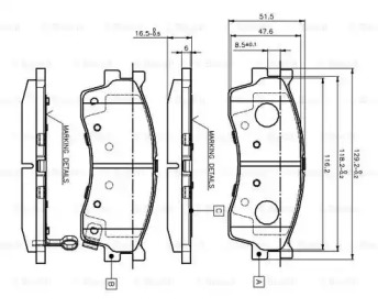 Комплект тормозных колодок 0 986 TB2 229 BOSCH