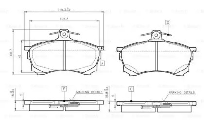 Комплект тормозных колодок 0 986 TB2 278 BOSCH