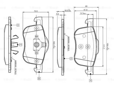 Комплект тормозных колодок 0 986 TB2 351 BOSCH