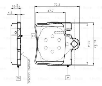 Комплект тормозных колодок 0 986 TB2 378 BOSCH