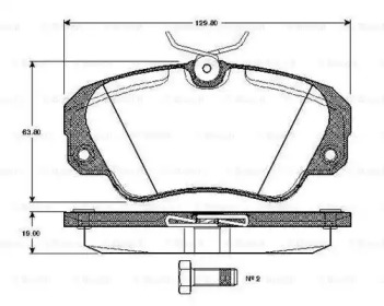 Комплект тормозных колодок 0 986 TB2 666 BOSCH