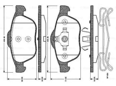 Комплект тормозных колодок 0 986 TB2 831 BOSCH