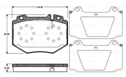 Комплект тормозных колодок 0 986 TB2 871 BOSCH