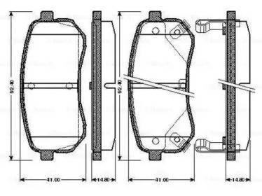 Комплект тормозных колодок 0 986 TB2 893 BOSCH