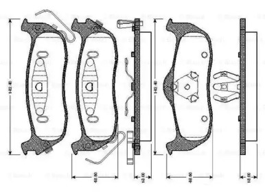 Комплект тормозных колодок 0 986 TB2 966 BOSCH