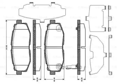 Комплект тормозных колодок 0 986 TB3 003 BOSCH