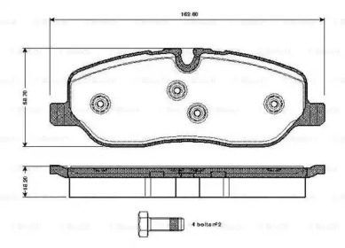 Комплект тормозных колодок 0 986 TB3 022 BOSCH