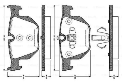 Комплект тормозных колодок 0 986 TB3 024 BOSCH