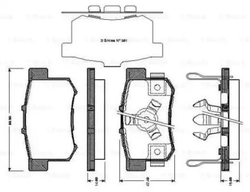 Комплект тормозных колодок 0 986 TB3 039 BOSCH