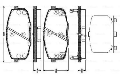 Комплект тормозных колодок 0 986 TB3 041 BOSCH