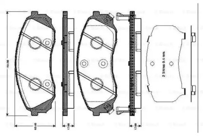 Комплект тормозных колодок 0 986 TB3 043 BOSCH