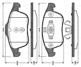 Комплект тормозных колодок 0 986 TB3 064 BOSCH