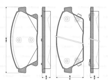 Комплект тормозных колодок 0 986 TB3 103 BOSCH